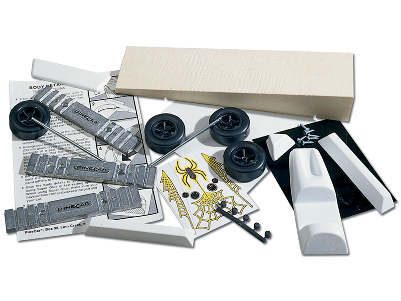 Pine Car Designer Kit w/Wedge Black Widow