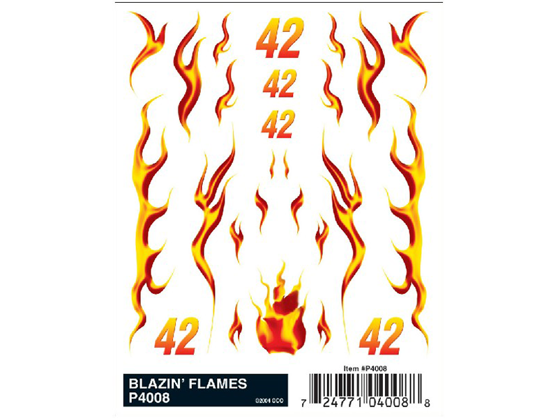 Pine Car Dry Transfer   Blazin' Flames