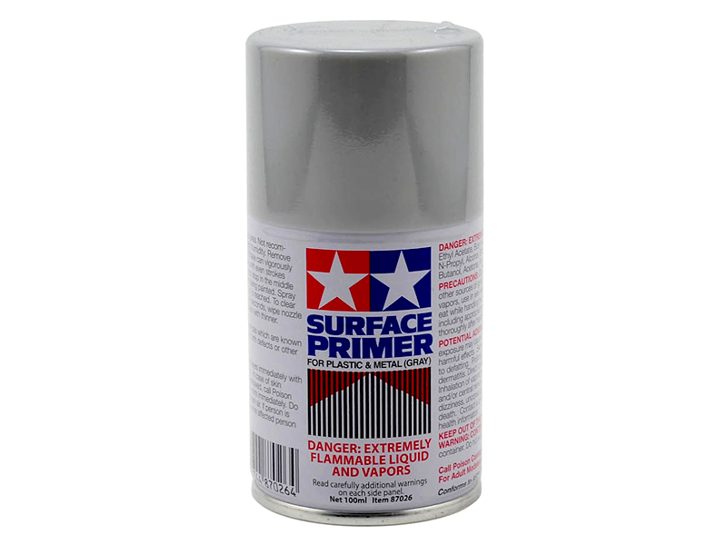 Surface Primer Gray Paint, 100ml Spray Can, for Plastic & Metal,