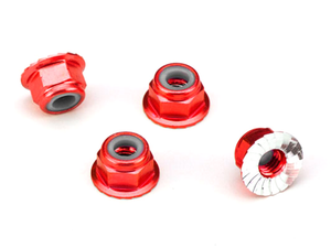 Nuts, 4mm (4) Red Alum: 1747A