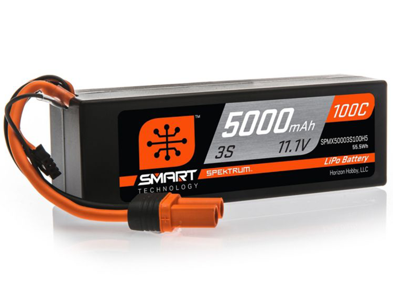 3 Cell 5000mAh 11.1V 100C Smart LiPo G1, Hardcase: IC5
