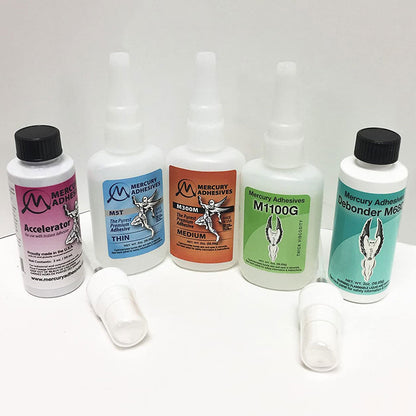 Mercury Adhesives 5 Pc Starter Pack with Activator/accelerator