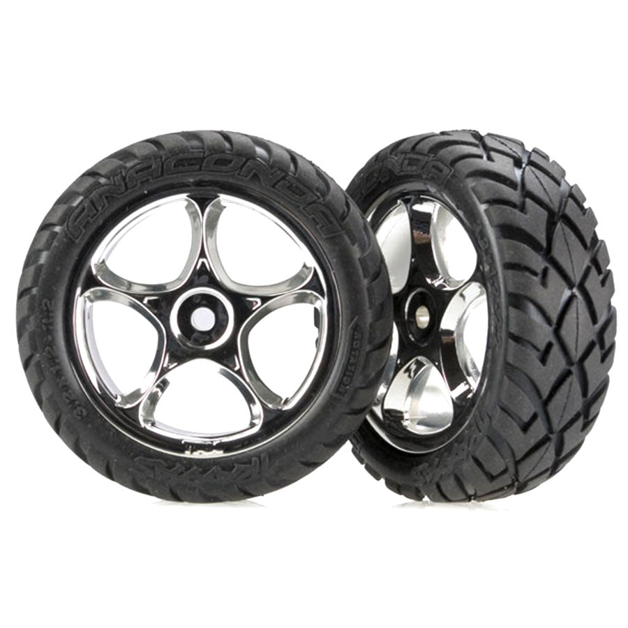 Tires & Wheels Assembled, 2.2 Anaconda Tires, Chrome, Bandit Front (2): 2479R