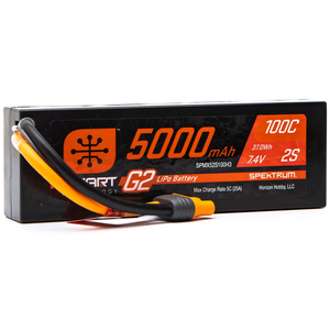 Spektrum 2 Cell 5000mAh 7.4V 100C Smart G2 LiPo: IC3 (SPMX52S100H3)