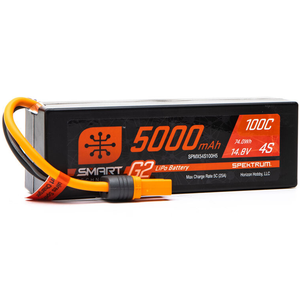 Spektrum 4 Cell 5000mAh 14.8V 100C Smart G2 LiPo: IC5 (SPMX54S100H5)
