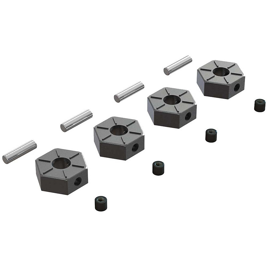 Wheel Hex Metal 12mm (4): ARAC9473