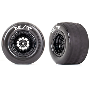Traxxas Tires and Wheels, Rear, Assembled, Weld Wheels Gloss Black (9475)