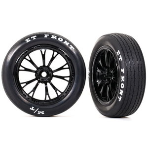 Traxxas Tires & Wheels, Front, Assembled, Weld Wheels Gloss Black: Front (9474)