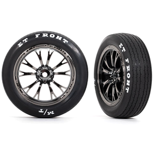 Traxxas Tires & Wheels, Front, Assembled, Weld Wheels Black Chrome (9474X)