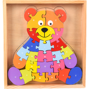 9" x 8.25" Wooden Bear Letter Puzzle
