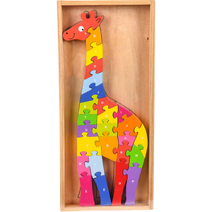 14" x 6.5" Wooden Giraffe Letter Puzzle