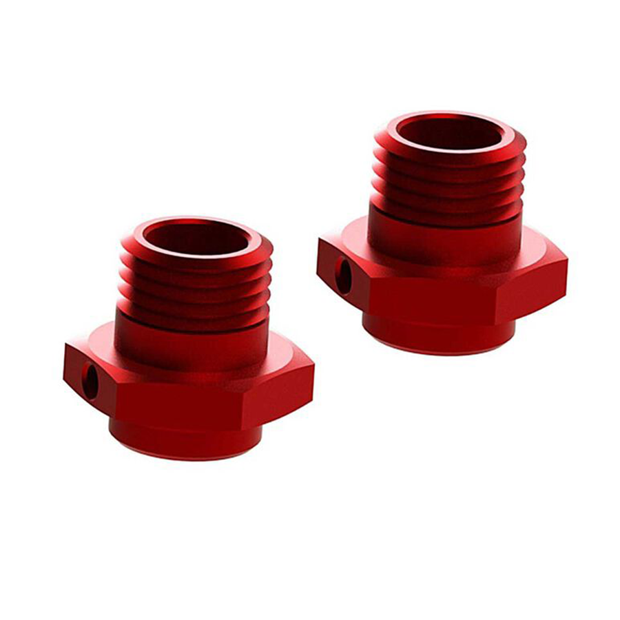 ARRMA Aluminum Wheel Hex 17mm (16.5mm Thick) – Red (2) for Kraton & Outcast (ARAC9416)