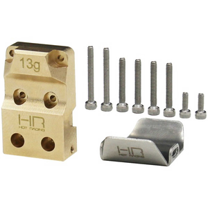 Hot Racing Brass Diff Cover with SS Skid Plate SCX24 (HRASXTF12CP)