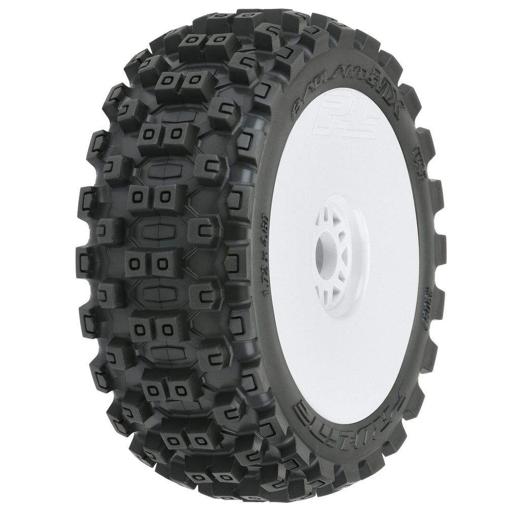 Pro-Line 1/8 Badlands MX M2 Front/Rear Buggy Tires Mounted 17mm White (2) (9067-31)