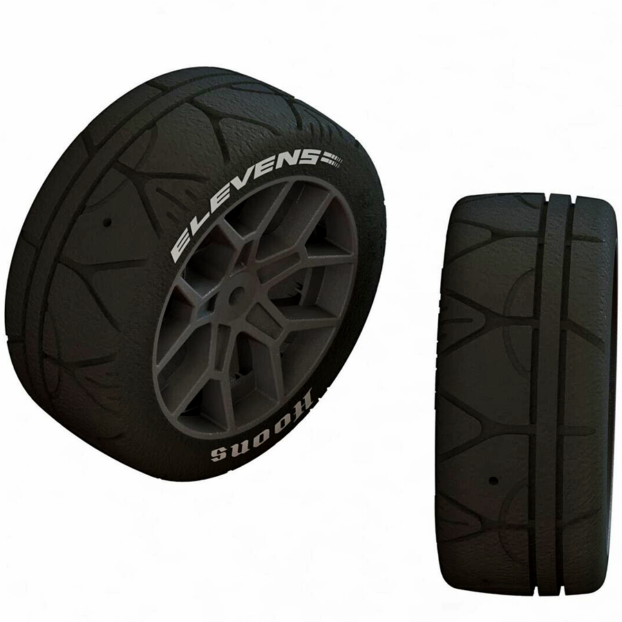 dBoots Elevens 35/085 2.4 White Tire Set (2): F/R: ARA550093