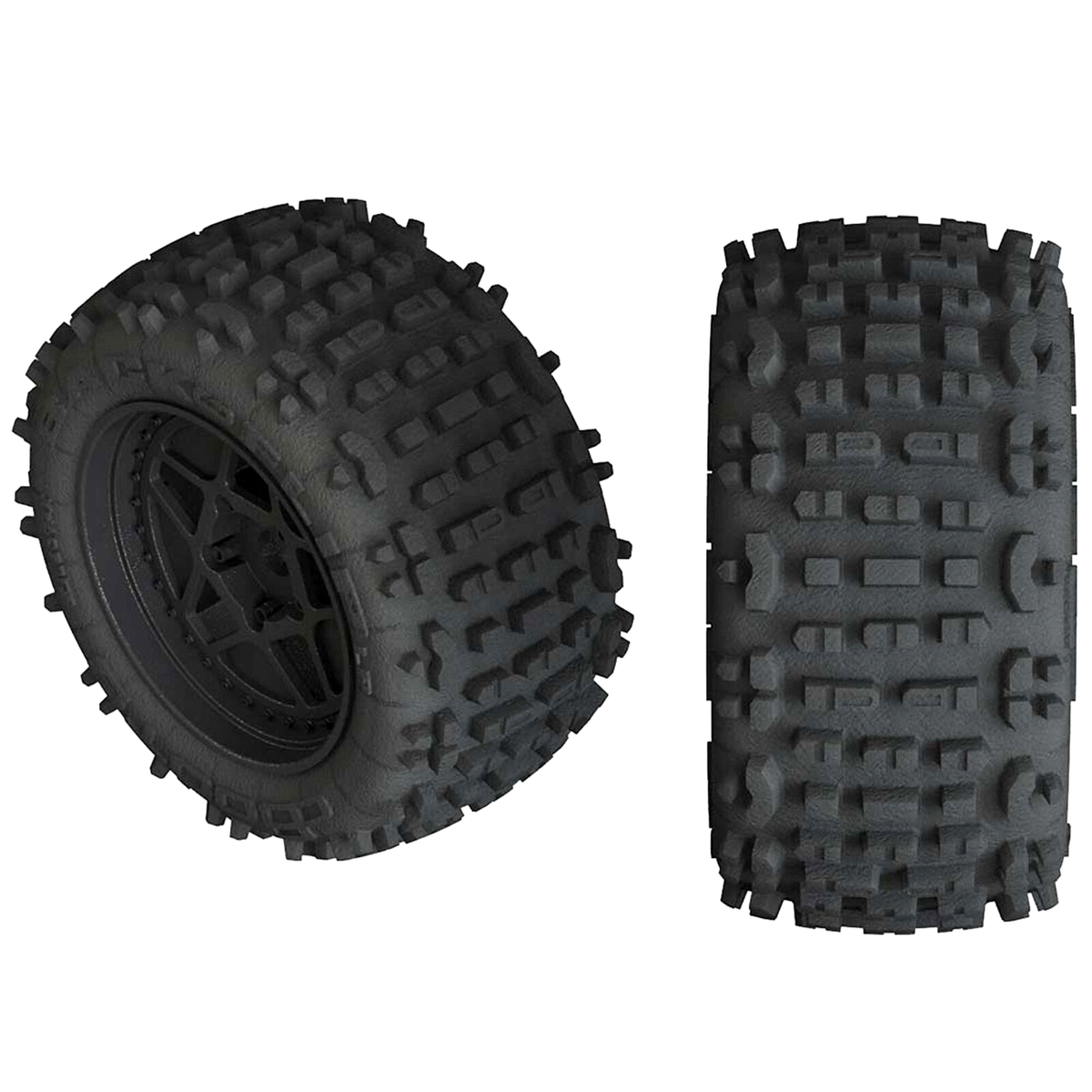 dBoots Backflip LP 4S Tire 3.8 Glued Black (2): F/R: ARAC9468