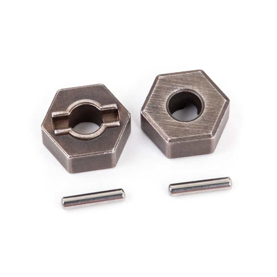 Traxxas 12mm Hex Wheel Hubs, Steel (2) & Axle Pins (2) for Rustler, Slash, Stampede, BigFoot & Mini Models (1654R)