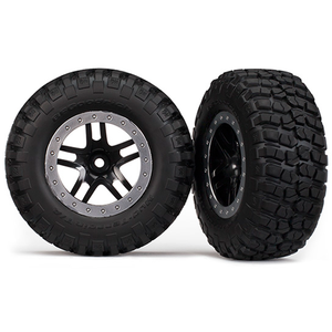 Traxxas Tires & Wheels SS BLK STN, CHRM/BFG MT: 4WD Front/Rear, 2WD Rear (5883)