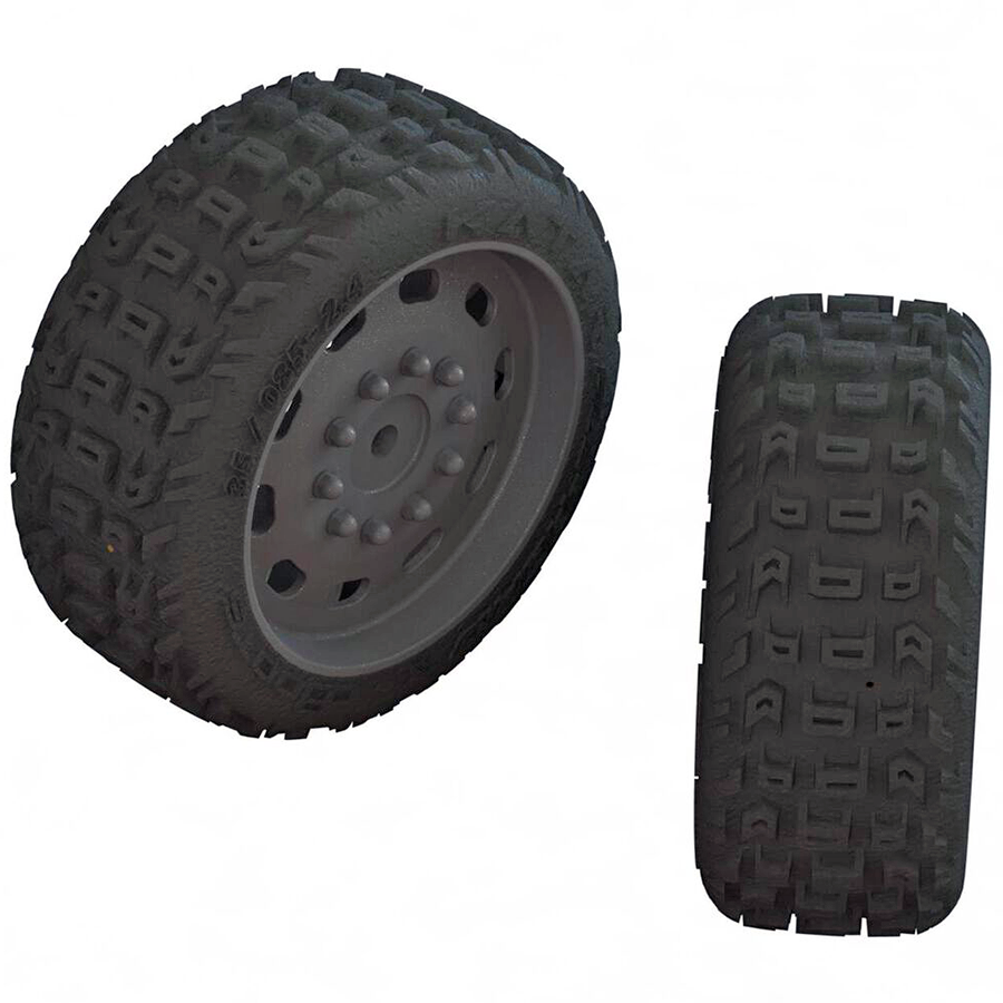 ARRMA dBoots Katar 35/085 2.4 Tire Set, Glued (2) F/R for Infraction / Limitless / Felony & Vendetta / Fury (ARA550083)
