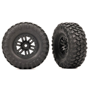 Traxxas 1.0" x 2.2" Black Wheels with Canyon Trail Tires (2) (9773)