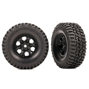 Traxxas 1.0" x 2.4" Black Wheels & BFG Mud-Terrain Tires (2) (9774)