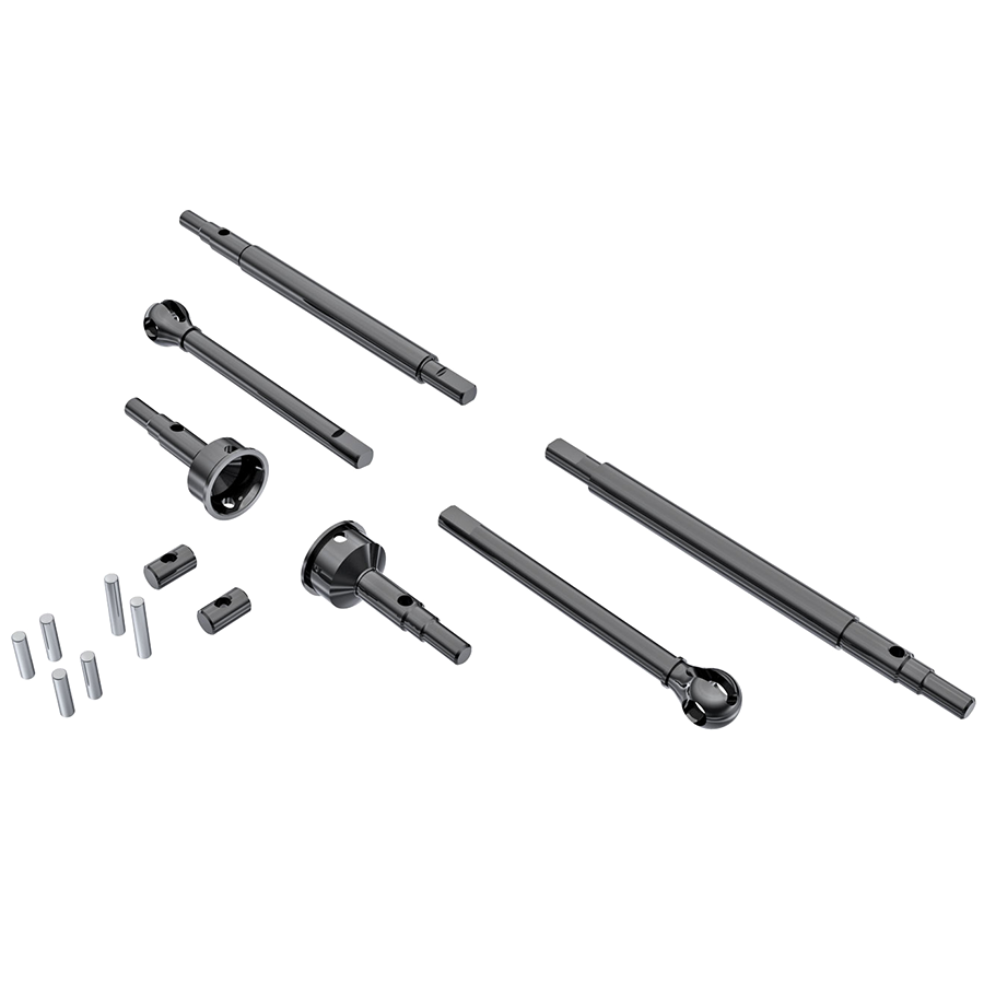 Axle Shafts, Front (2), Rear (2)/ Stub Axles, Front (2) (Hardened Steel): 9756