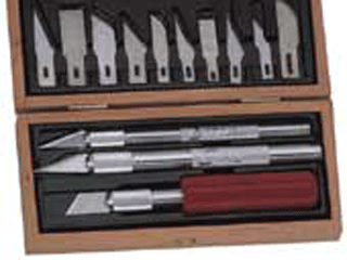 Excel Hobby Knife Set: 3 Knife Set, 13 Blades in a Wooden Box (EXL-44382)