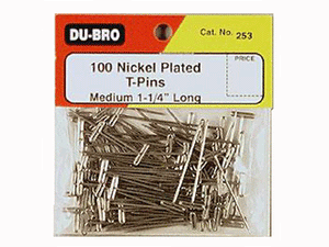 100 Nickel Plated TPins, 11/4"