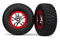 Traxxas Tires & Wheel Chrome, Red (2), Slash 2WD: Front (5877A)