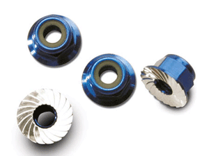 Nuts, 4mm (4) Blue Alum: 1747R