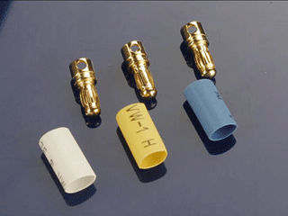 Bullet Connectors, Male, 3.5mm (3)/ Heat Shrink: 3342
