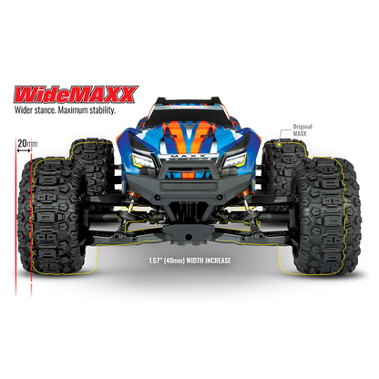 1/10 Maxx w/WideMaxx®, 4WD, RTR (Requires battery & charger): Blue