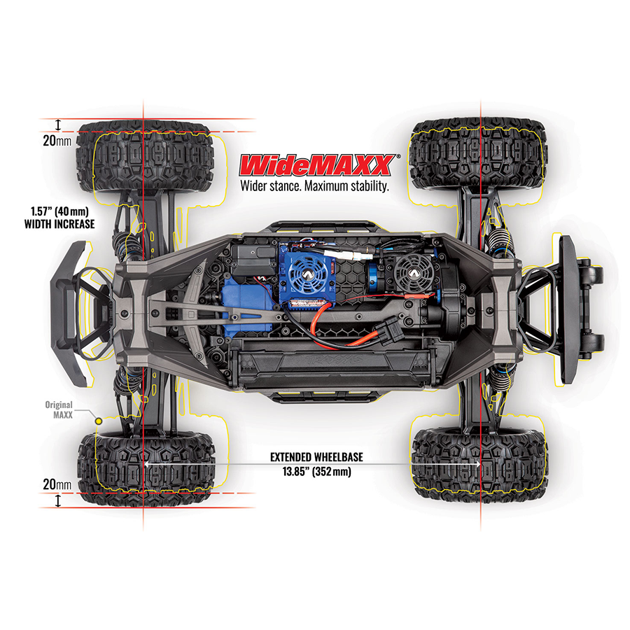 1/10 Maxx w/WideMaxx®, 4WD, RTR (Requires battery & charger): Blue