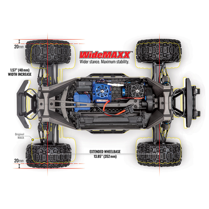 1/10 Maxx w/WideMaxx®, 4WD, RTR (Requires battery & charger): Blue