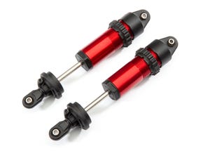 Shocks, GT Maxx, Aluminum (Red Anodized, Fully Assembled w/o springs) (2): 8961R