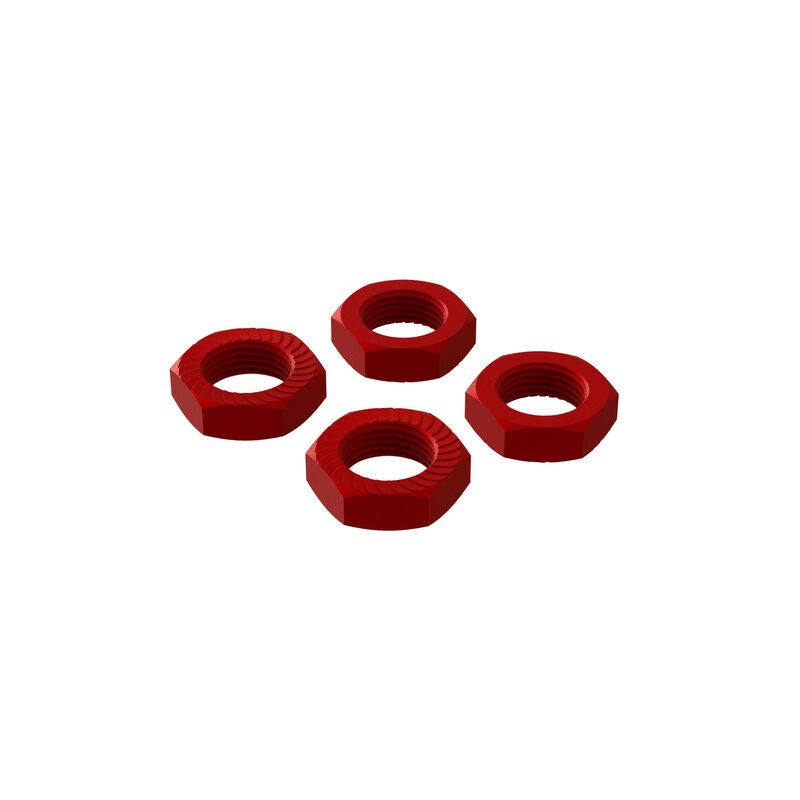 Aluminum Wheel Nut 17mm Red (4): ARA310906