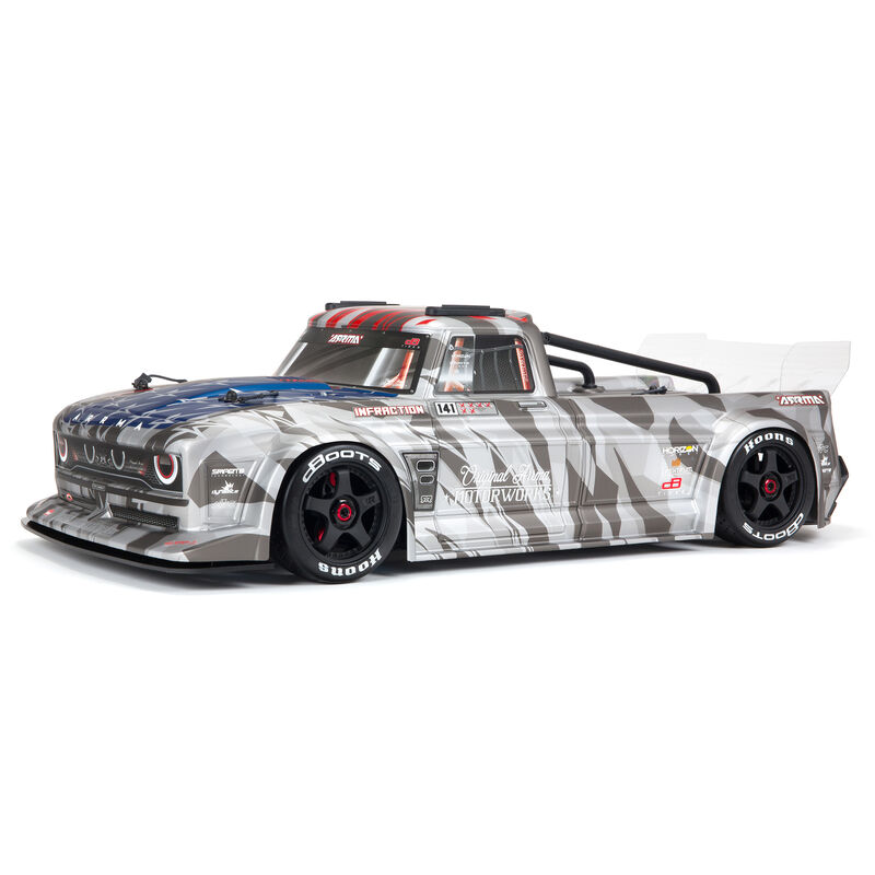 1/7 Infraction 6S BLX All-Road Truck (Requires battery & charger): Silver: ARA7615V2T2