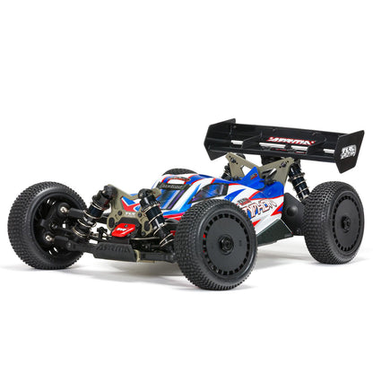 1/8 TLR Tuned TYPHON 6S 4WD BLX Buggy RTR, Red/Blue: ARA8406