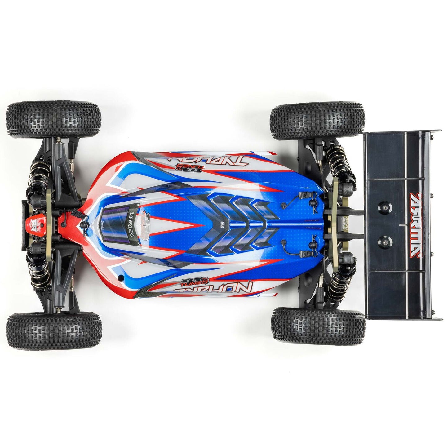 1/8 TLR Tuned TYPHON 6S 4WD BLX Buggy RTR, Red/Blue: ARA8406