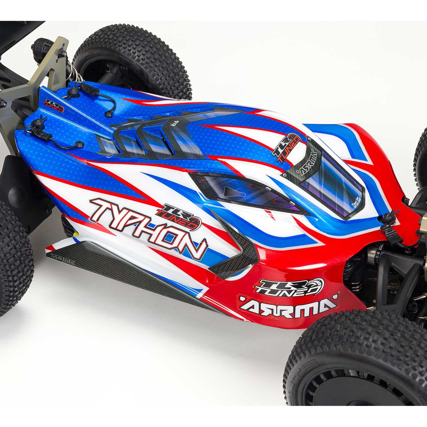 1/8 TLR Tuned TYPHON 6S 4WD BLX Buggy RTR, Red/Blue: ARA8406