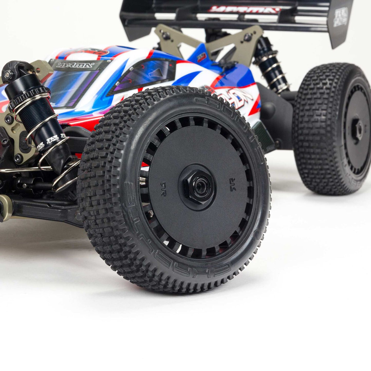 1/8 TLR Tuned TYPHON 6S 4WD BLX Buggy RTR, Red/Blue: ARA8406
