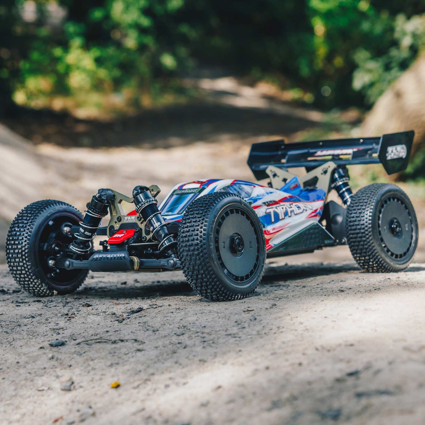 1/8 TLR Tuned TYPHON 6S 4WD BLX Buggy RTR, Red/Blue: ARA8406