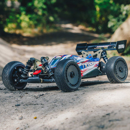 1/8 TLR Tuned TYPHON 6S 4WD BLX Buggy RTR, Red/Blue: ARA8406