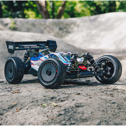 1/8 TLR Tuned TYPHON 6S 4WD BLX Buggy RTR, Red/Blue: ARA8406