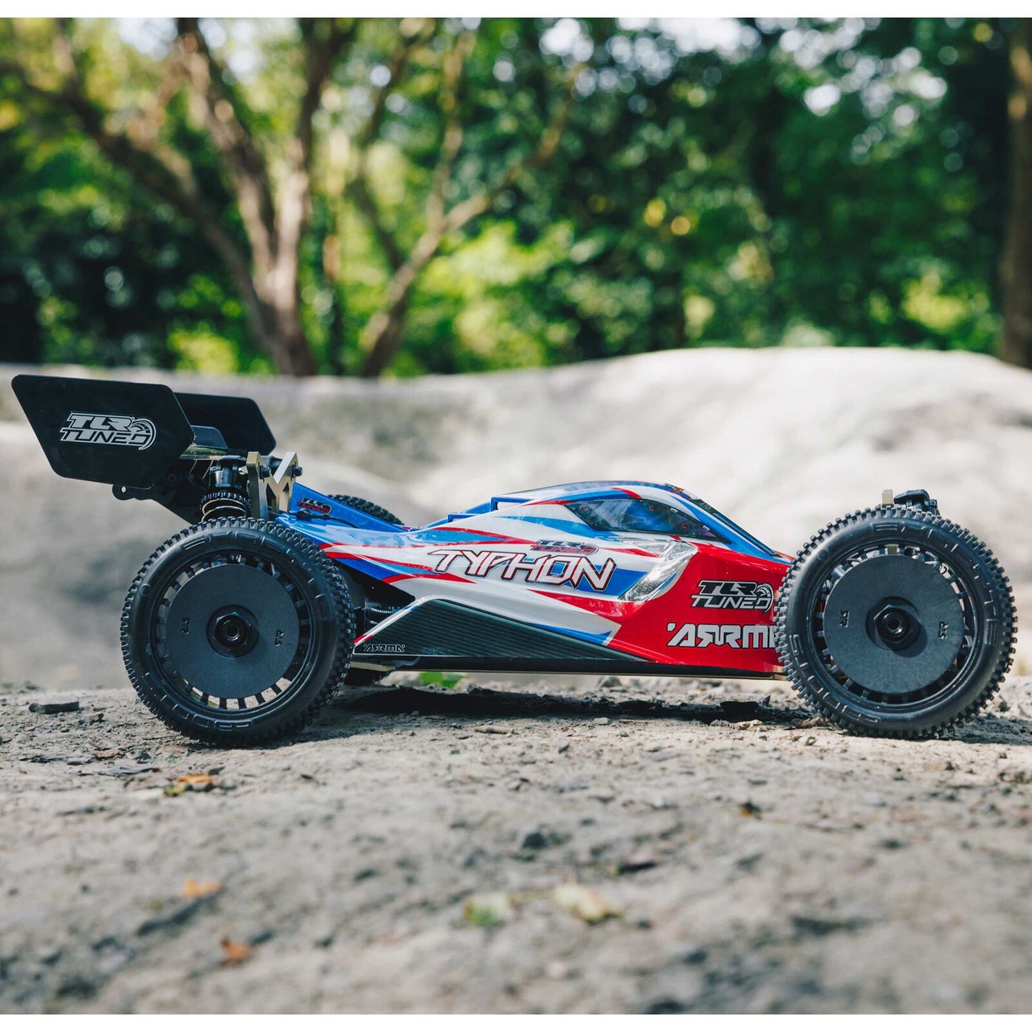 1/8 TLR Tuned TYPHON 6S 4WD BLX Buggy RTR, Red/Blue: ARA8406
