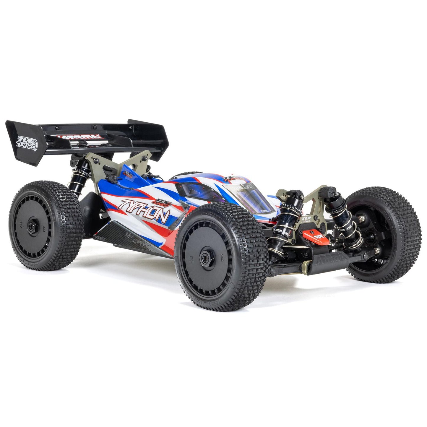 1/8 TLR Tuned TYPHON 6S 4WD BLX Buggy RTR, Red/Blue: ARA8406