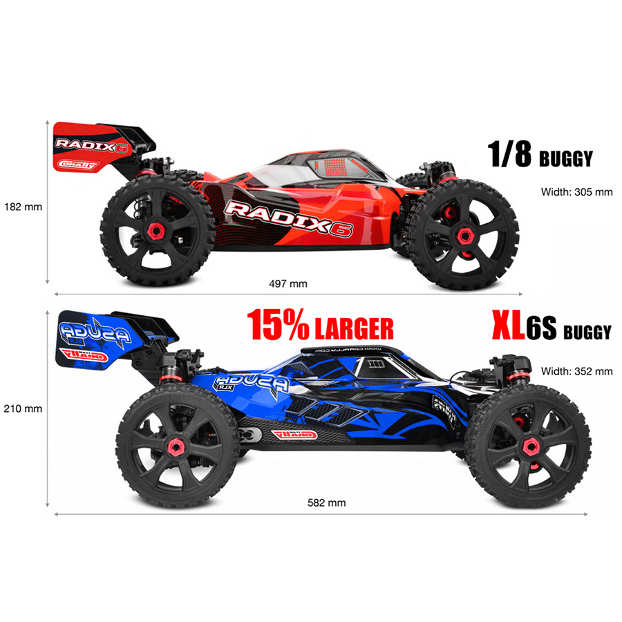 1/8 Asuga XLR 6S RTR - Blue, Large Scale