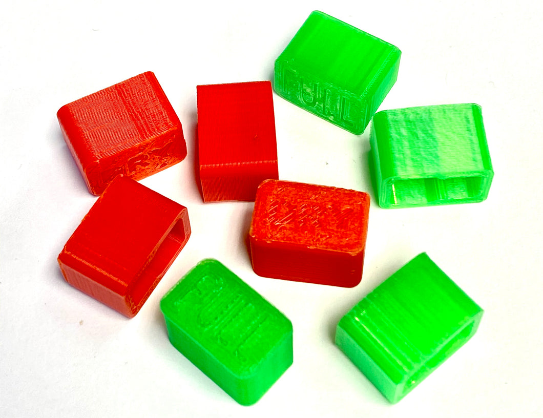 Battery Status Caps - Deans <br>(4 Red-Dry, 4 Green-Full) <br><B>(Was $6.99)</B>