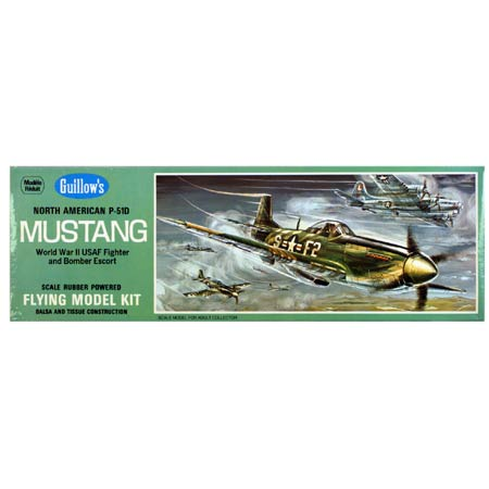 Guillow's North American P-51D Mustang 17 inch balsa model airplane kit box