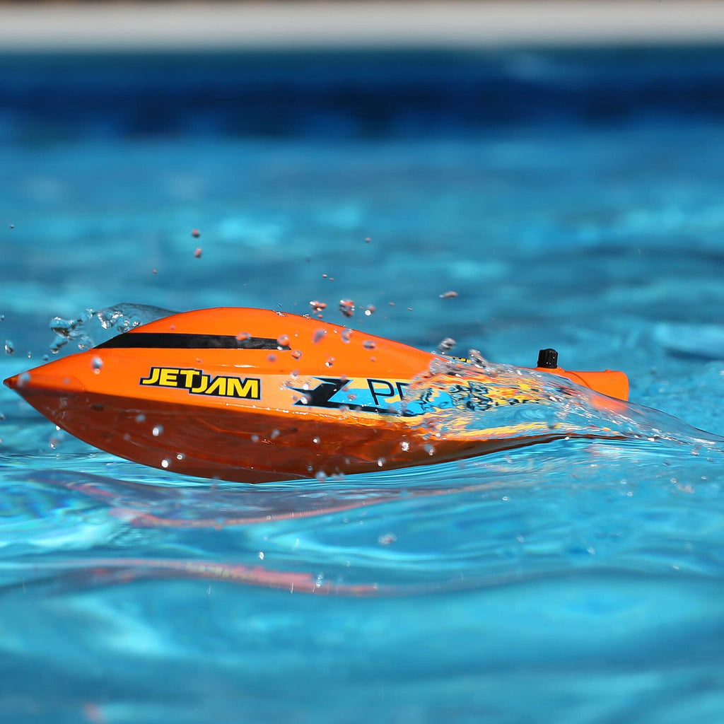 Pro Boat Jet Jam 12" Pool Racer, Brushed, Orange: RTR (PRB08031V2T1)
